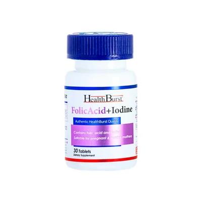 تصویر قرص فولیک اسید پلاس ید هلث برست