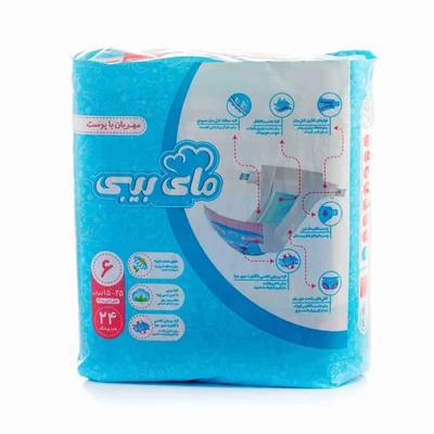 تصویر پوشک کامل بچه سایز 6 مای بیبی 24 عددی