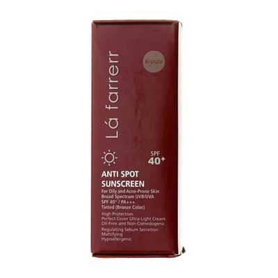 تصویر ضد آفتاب و ضد لک رنگی پوست چرب SPF40 لافارر