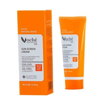 تصویر ضد آفتاب رنگی SPF50 پوست‌ چرب وچه