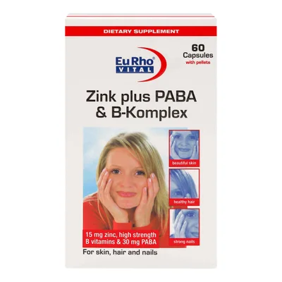 تصویر کپسول زینک پلاس پابا و ب کمپلکس یوروویتال