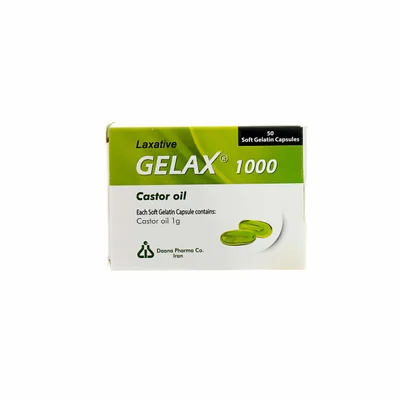 تصویر کپسول ژلاکس ۱۰۰۰ روغن کرچک دانا